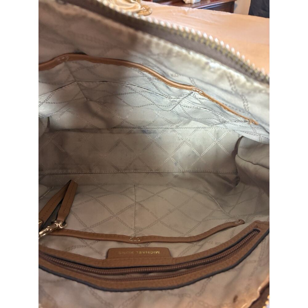 Michael Kors Large Luxury Designer Brown Leather Tote Handbag Women. - Picture 9 of 15